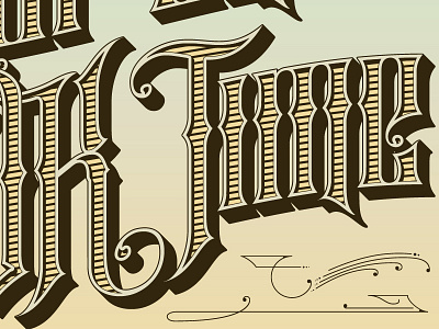 For An Ok Time flourishes lettering ornamental type typography