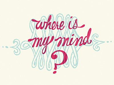 where is my mind 2 color albert barroso hand drawn illustration overprint prince ink