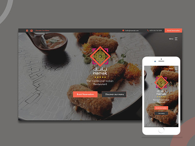 Namak Restaurant landingpage mobiledesign restaurant ui uidesign userinterface