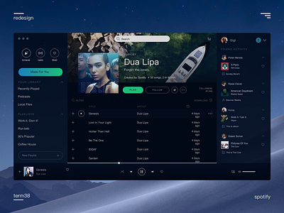 Redesign spotify