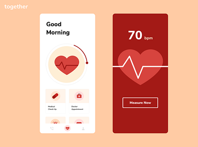 Together Medical App app app design health app heart heartbeat medical medical app ui ux
