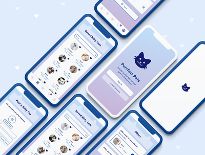 Purrfect Pets app cats design ios kitty ui ux