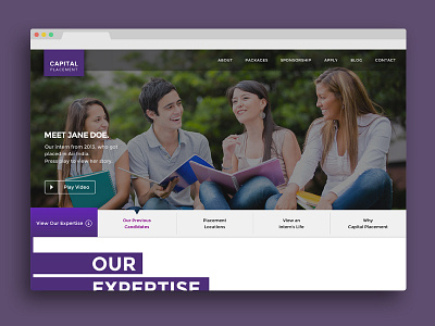 Redesign for Placement Company design internships placement redesign students website
