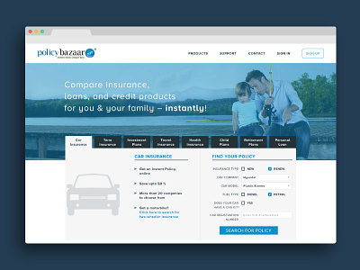 Insurance & Loan Website Redesign aggregator form insurance loans mock redesign website