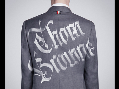 Goldraffiti x Thom Browne blackletter brushlettering calligraphy fashion fraktur lettering thombrowne