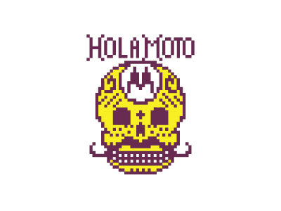 Hola Moto sugar skull fiesta cinco de mayo mexican illustrator pixel art pixel