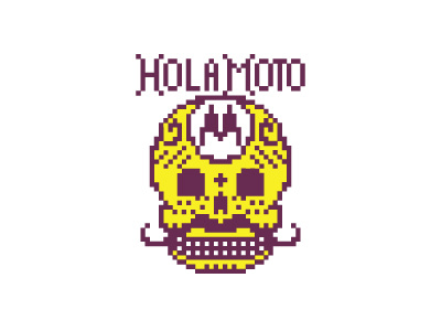 Hola Moto cinco de mayo fiesta illustrator mexican pixel pixel art sugar skull