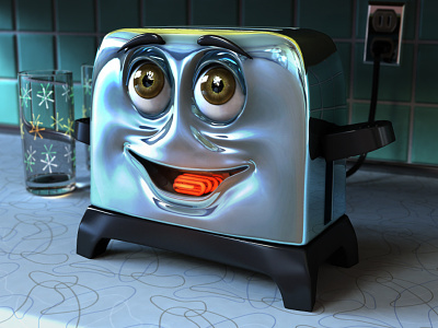 Brave Little Toaster 3D 3d brave little maya realism render retro toaster vintage