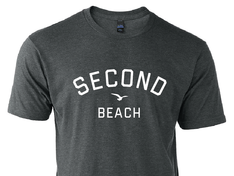 Second Beach rhode island newport typography illustration classic clean simple beach t-shirt