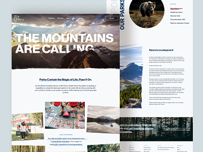 BC Parks Foundation Website Concept