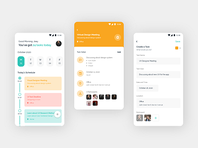 Personal Organizer App app design flat minimal mobile organizer personal simple simple clean interface task ui uidesign ux