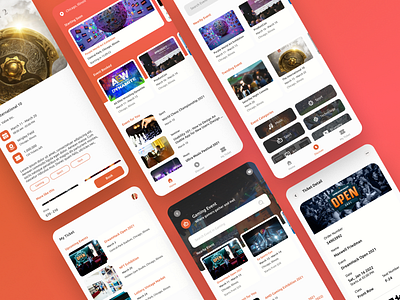 Event Booking App booking design event event app event booking event sale flat minimal mobile orange ticket ticket app user experience user friendly user interface white