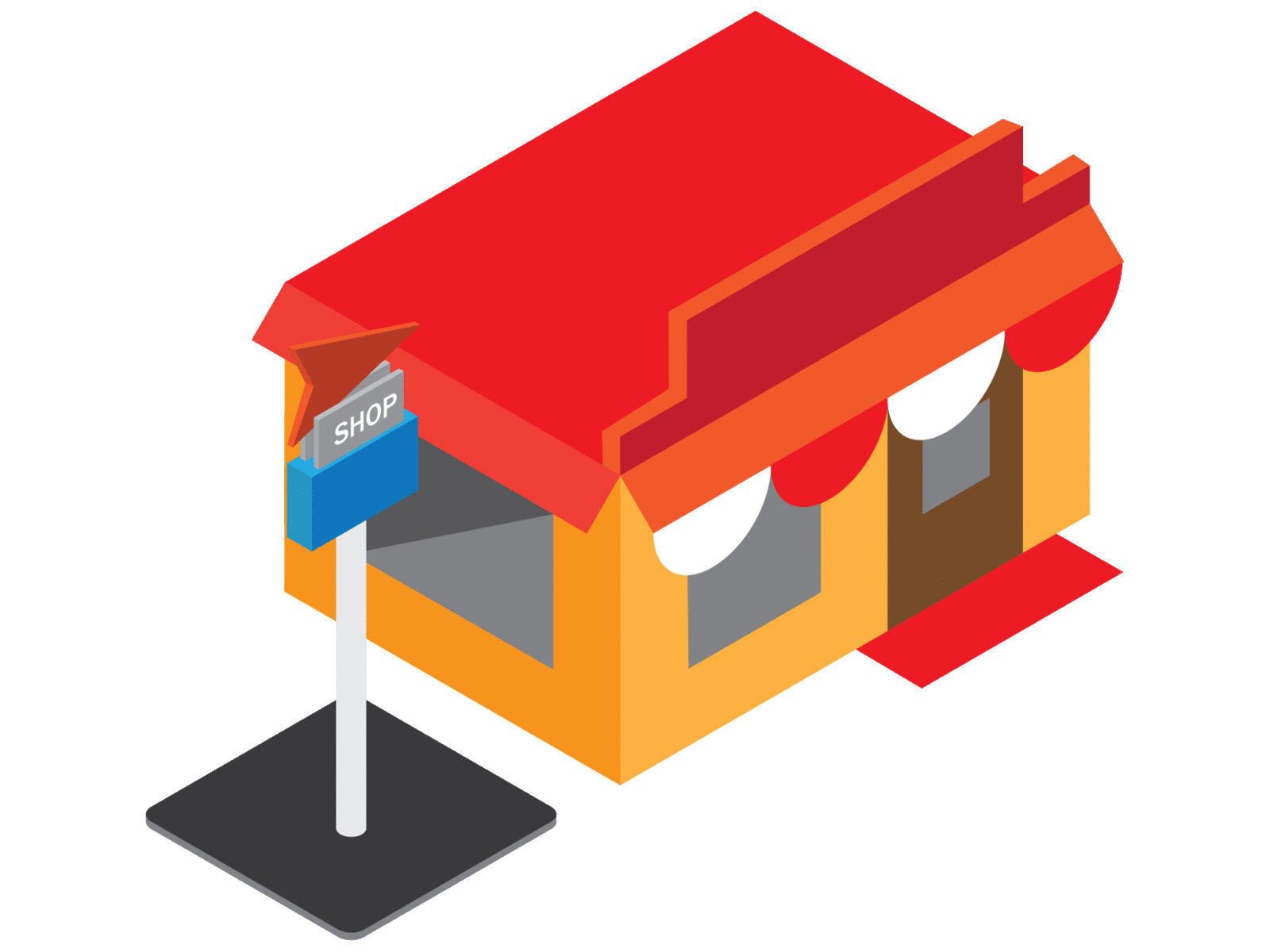 Store design illustration isometric