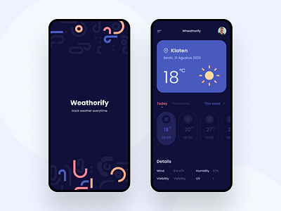 Weathorify - Weather Tracker App android clean professional splash screen ui ux weather welcome page