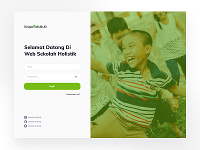 Belajar Holistik - Login app daring design green learn learning learning management system learning platform login login page modern online school professional school ui web