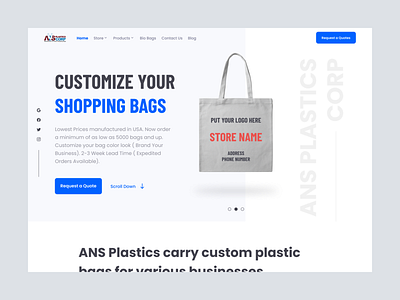 Custom Shopping Bags Landing Page