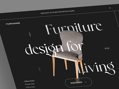 Furniture Discovery chair dark design furniture home modern ui website