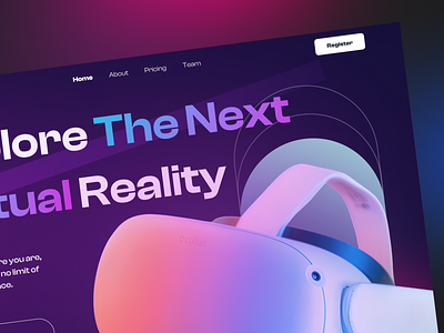 Virtual Reality Hero clean futuristic gradient hero landing modern page purple reality ui virtual vr web