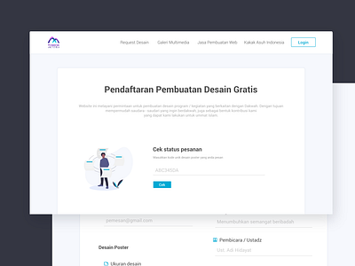 Form Desain Gratis Pondok It blue design flat flat design illustration landing page modern professional ux vector web