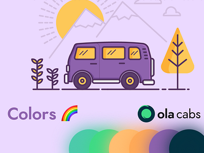 Ola Cabs Brand Redesign Concept #3: Color Scheme brand design brand identity branding branding design color colors colorscheme design illustration logo