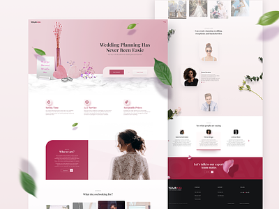 Weddings & events planners and services web design concept b2c clean concept design dribbble graphic pink smooth typography ui ui ux ui design uidesign web web design webdesign website website design wedding weddings