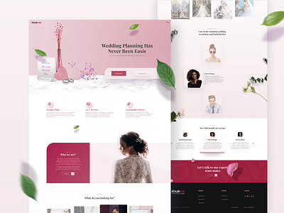 Weddings & events planners and services web design concept