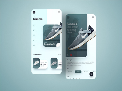 Trimmo Shoes Online store app blue design dribbble ecommerce ecommerce app ecommerce design graphic icon shoe shoes ui ux web