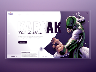 Web Header Design Concept For Karnak - Marvel design desktop dribbble graphic header illustraion inhumans marvel photoshop purple sketchapp ui ux web website