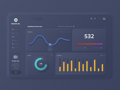 Dashboard design concept for Renook INC