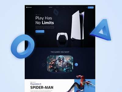 Ps5 Web design concept blue concept design dribbble gaming graphic playstation playstation5 ps5 sketchapp ui uidesign ux web website