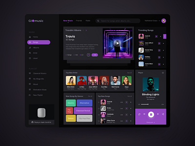 GIOmusic Streaming UI/UX Design Concept