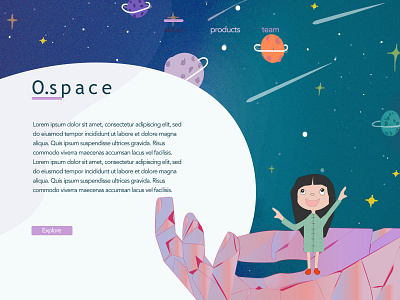 o space app branding color colors digital illustration fun illustration storytale typography ui ux vector