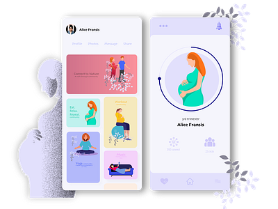 Connect.Share.Care app art branding color home minimal moods mother storytale ui ux vector