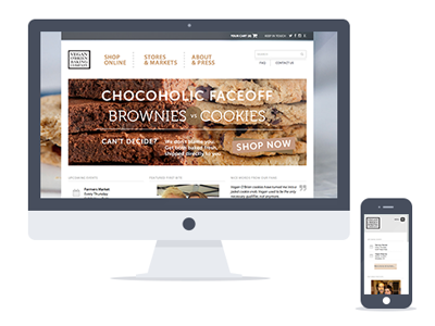 Vegan O'Brien Baking Company mobile responsive web design