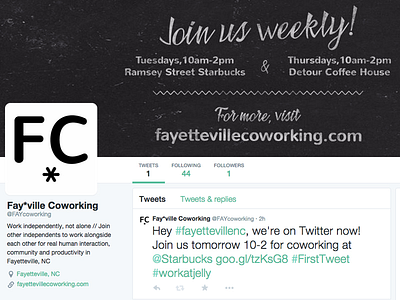 Fayetteville Coworking Twitter coworking graphics social media twitter