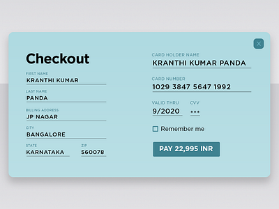 #002 | Credit Card Checkout Form dailyui