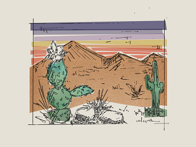 Quick lil desert something cactus desert illustration
