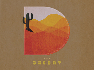"D" is for Desert! cactus d desert illustration type