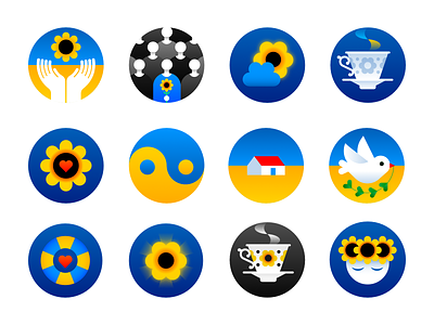Icon Designs for a Ukrainian YouTube Channel about Mental Health channel icons mental health ukraine youtube