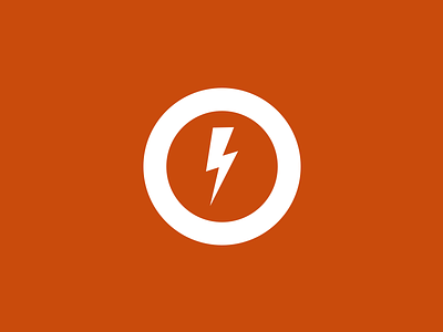 My Personal Logo bold circle designer flat lightning logo orange personal