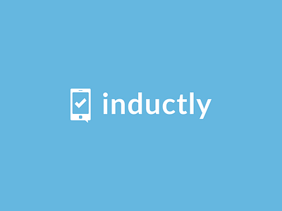 Inductly Logo blue check clean icon inductly lato logo new york phone startup