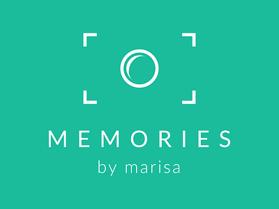 Memories By Marisa Logo camera icon logo photography proxima nova turquoise