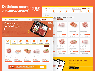 YummyChopps - Website app branding delivery graphic design logo meat ondemand ui ux visual design website