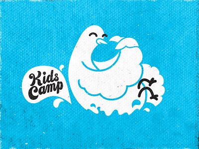 Cannonballllll! bird camp dive dove hand lettering logo splash summer water