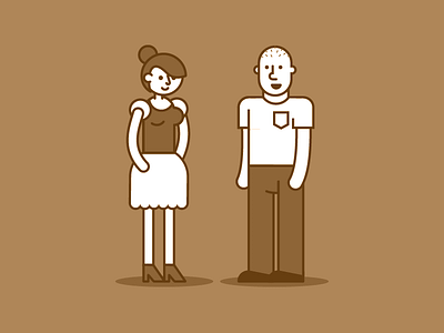 2peeps characters girl guy people vector