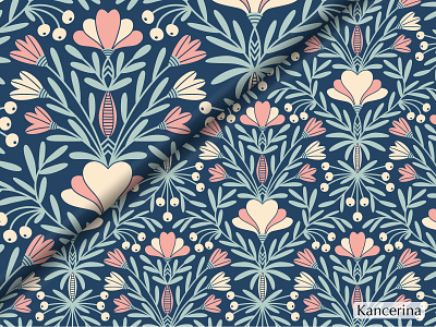 Damask damask design fabric design fabric pattern floral flower graphic design hand drawn pattern retro seamless seamless pattern vector victorian
