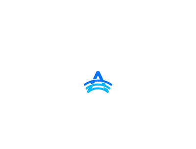 'A' type Logo a blue clean logo logo design logodesign logotype logotypes monogram simple wave