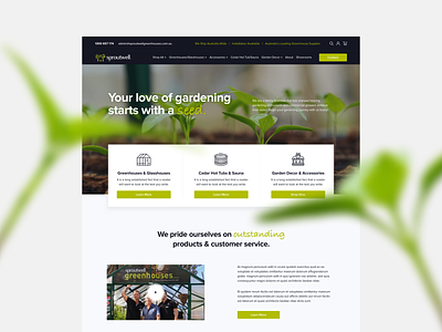 Sproutwell Homepage ecommerce gardening greenhouses ui uxdesign uxui web design