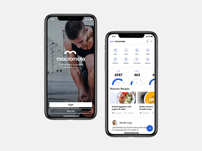 Macromate iOS App app application clean fitness fitnessapp health ios login sports ui