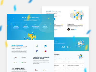 Firefly - Homepage Sections agency blue clean creative agency digital marketing digital marketing agency gradient illustration modern
